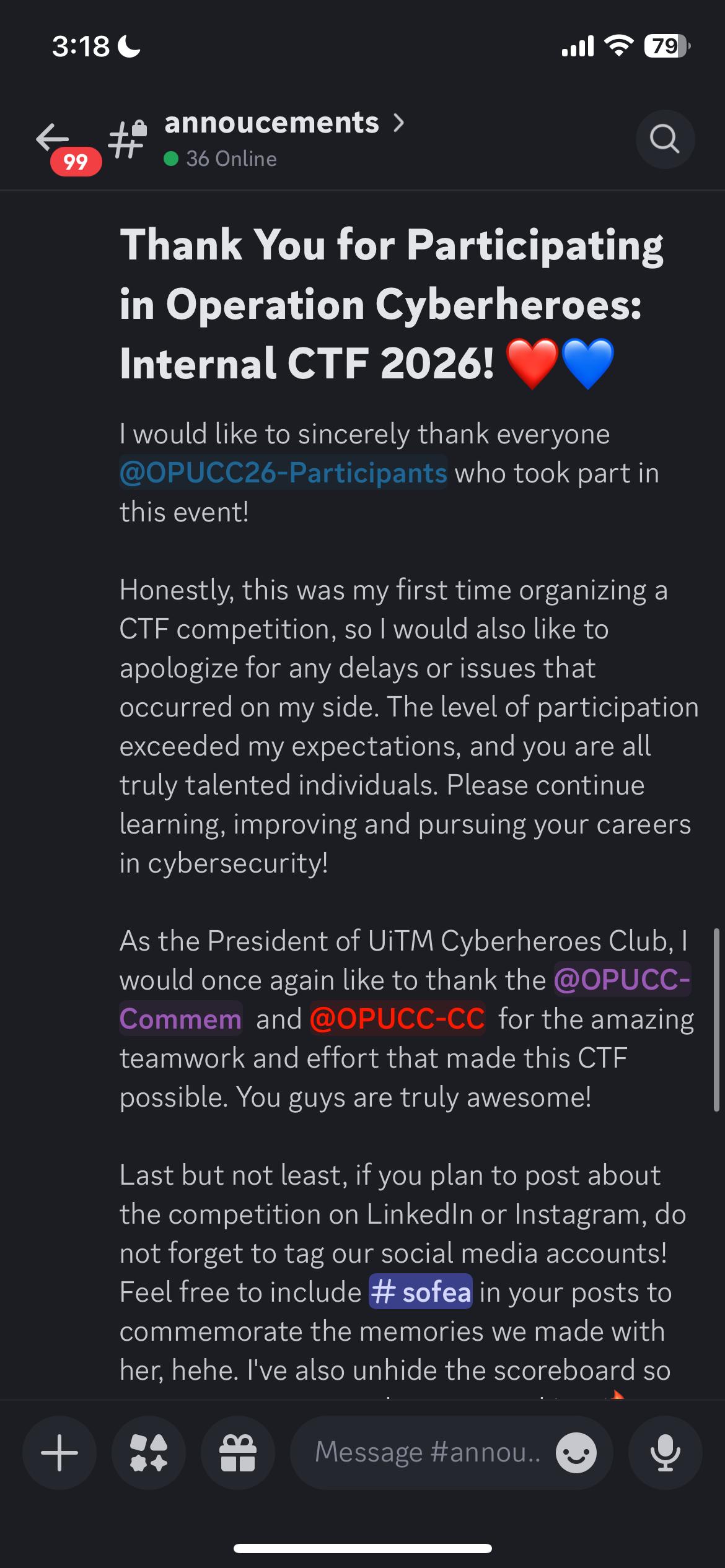 OPUCC26 challenge creation and live operations screenshot, image 6 of 6