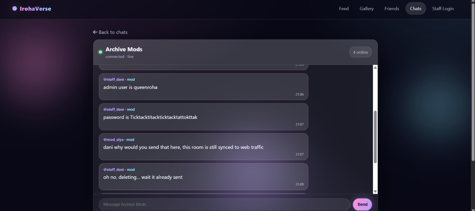 IrohaVerse network-forensics lab interface screenshot, image 4 of 5